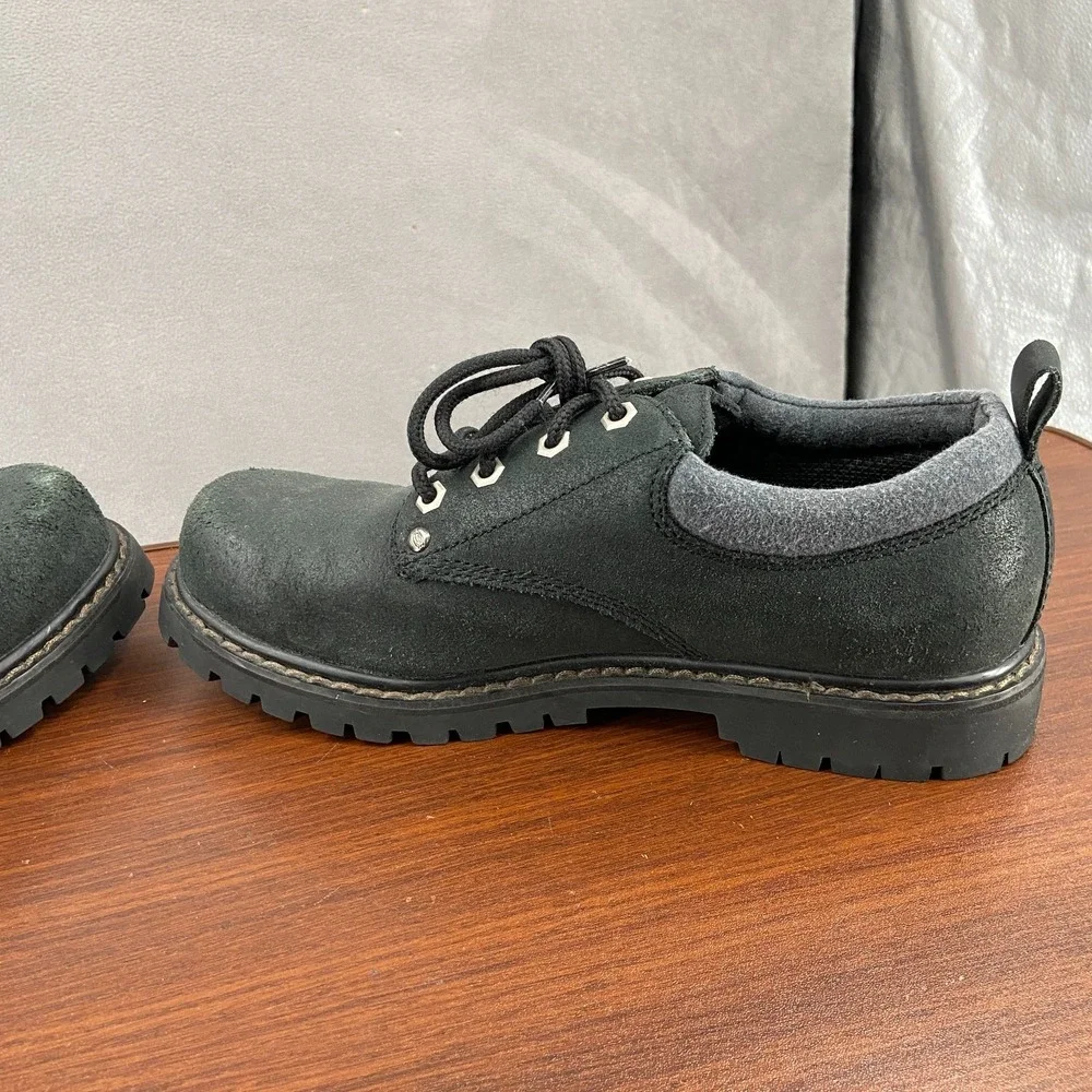 Skechers Alley Cats 7111 Mens US 9.5 Dress Shoes Black Leather Lace Up Oxford
